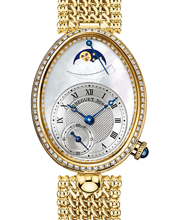Breguet Reine De Naples Moon Phase 18K Yellow Gold &amp; Diamonds Ladies Watch - Premium Luxury Product