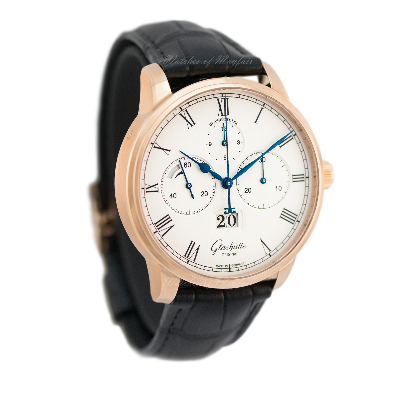 Glashutte Original Senator Chronometer Panorama Date Red Gold Men's Watch