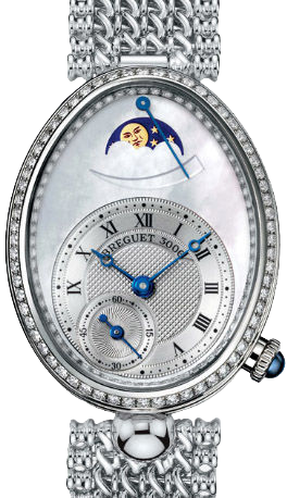Breguet Reine De Naples Moon Phase 18K White Gold & Diamonds Ladies Watch - Premium Luxury Product