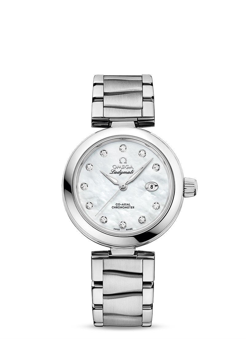 Omega De ville Ladymatic Stainless steel & Diamonds Lady's Watch - Premium Luxury Product