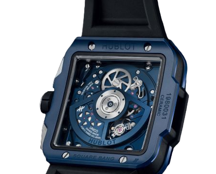 Hublot Square Bang Chronograph Titanium & Blue Ceramic Men's Watch - Premium Luxury Product