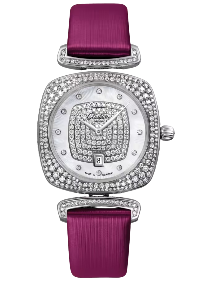 Glashutte Original Lady Collection Pavonia Date 18K White Gold & Diamonds Lady's Watch - Premium Luxury Product