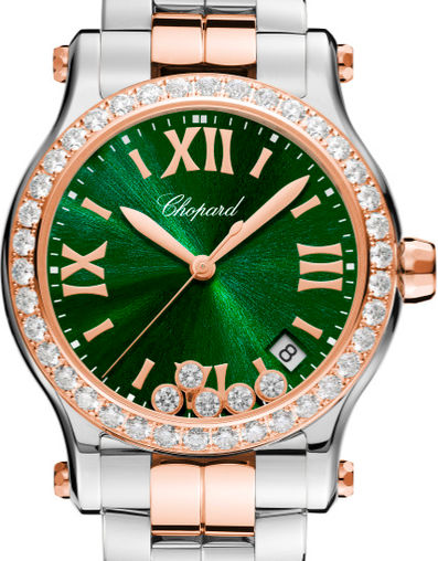 Chopard Happy Sport Stainlees steel and18K Rose Gold & Diamonds Ladies Watch