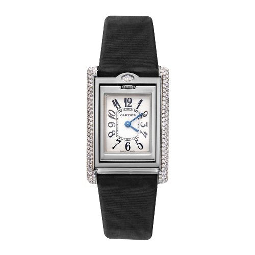 Cartier Tank Basculante 18K White Gold Diamonds Special Edition Ladies Watch - Premium Luxury Product