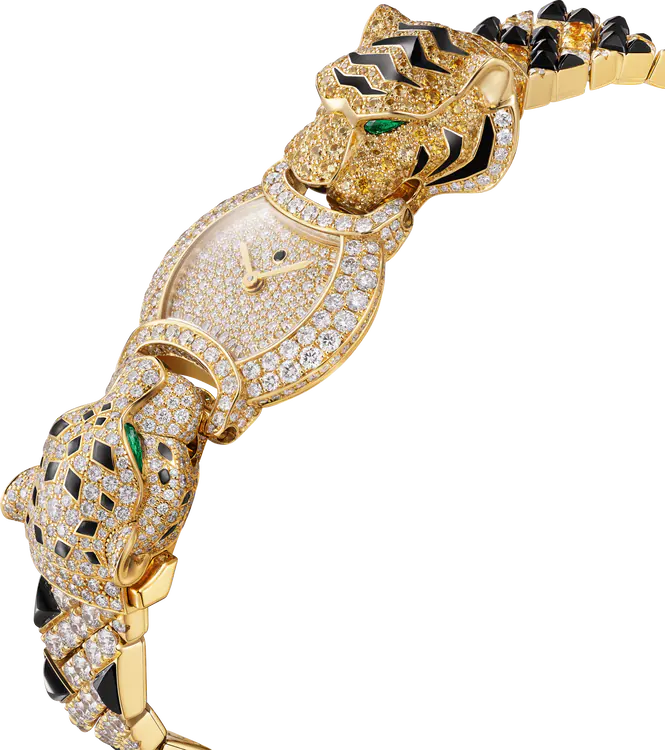 Cartier Panthère 18K Yellow Gold & Colored gemstones Ladies Watch - Premium Luxury Product