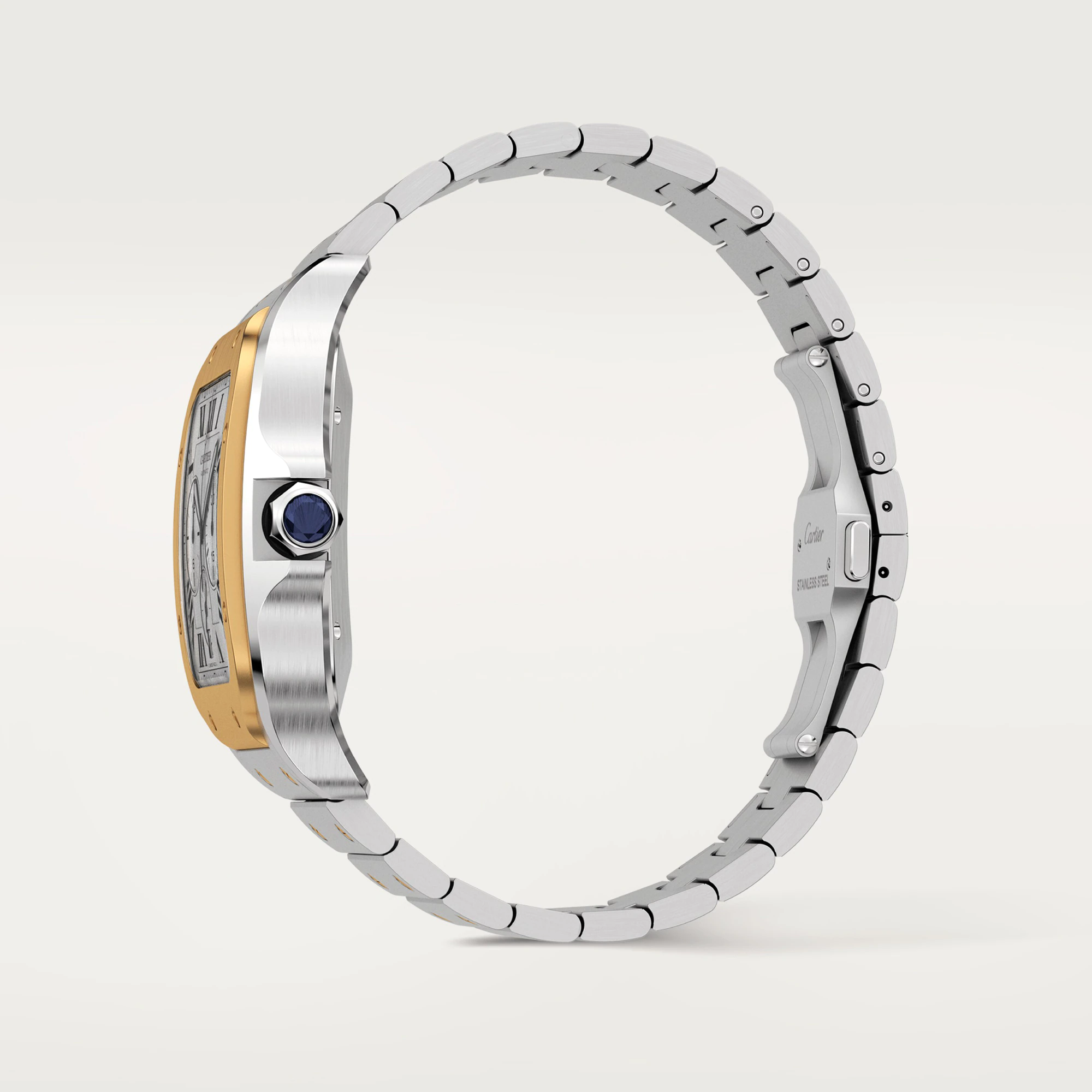 Cartier Santos Chronograph Stainless Steel & 18K Yellow Gold Men's Watch