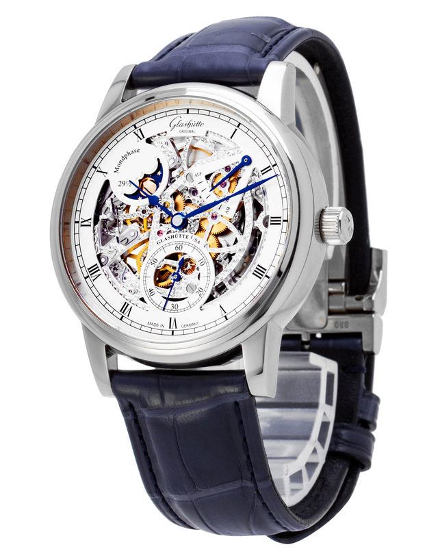 Glashutte Original Senator Moon Phase Skeletonized Edition White Gold Men's Watch
