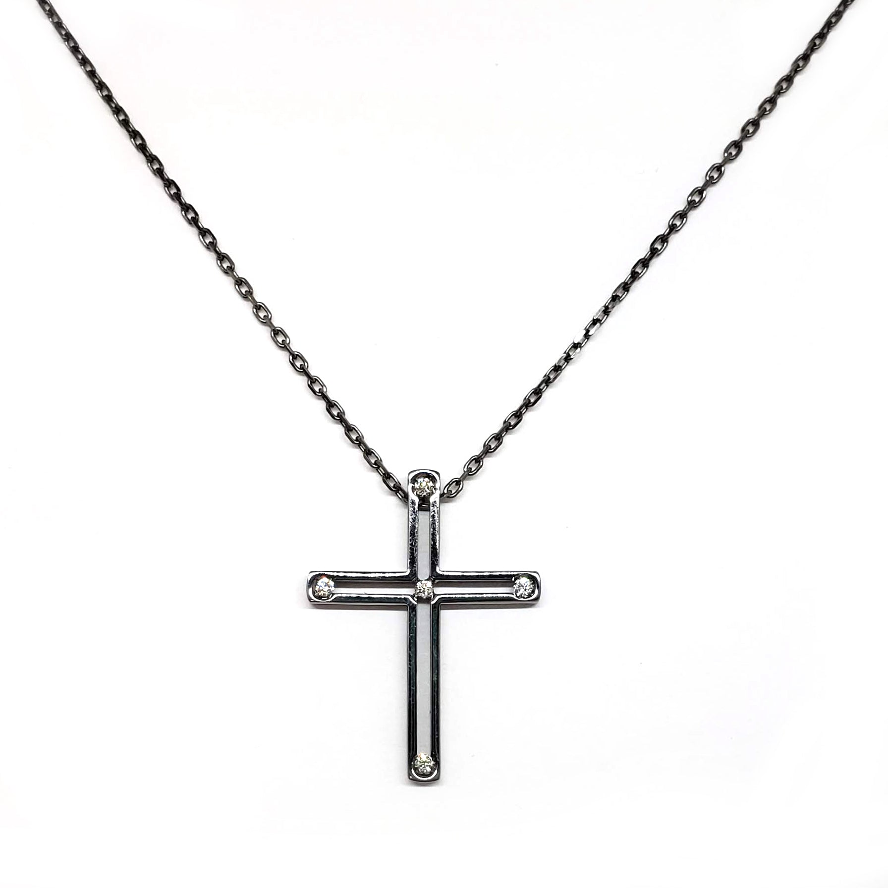 Damiani Black Cross Pendant With 18K Gold And Diamonds - Premium Luxury Product
