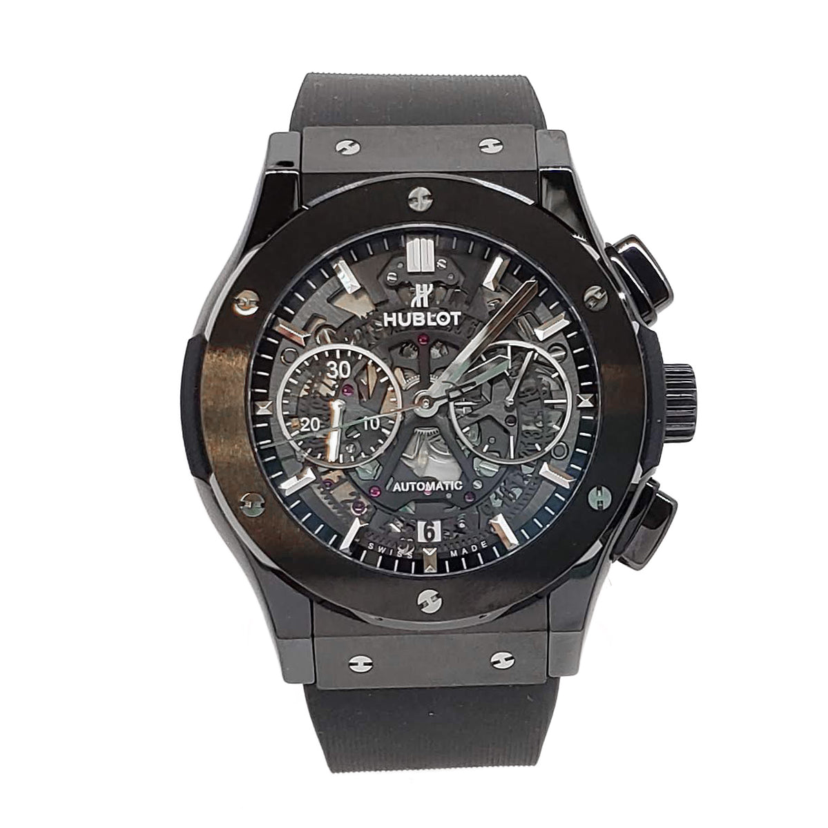 Hublot Classic Fusion Aero Chronograph Black Magic Ceramic Rubber Men's Watch