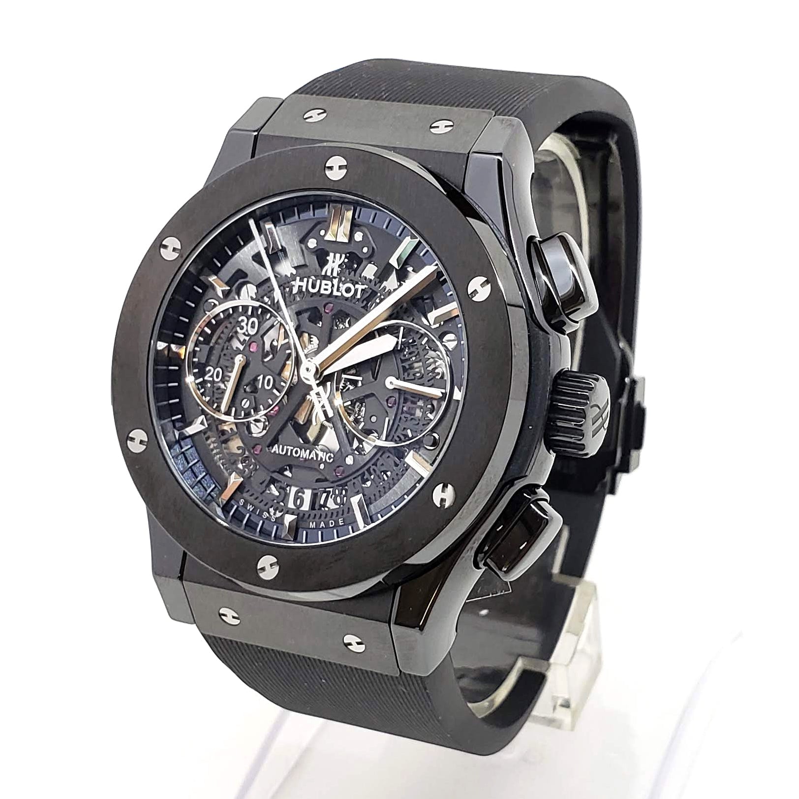 Hublot Classic Fusion Aero Chronograph Black Magic Ceramic Rubber Men's Watch