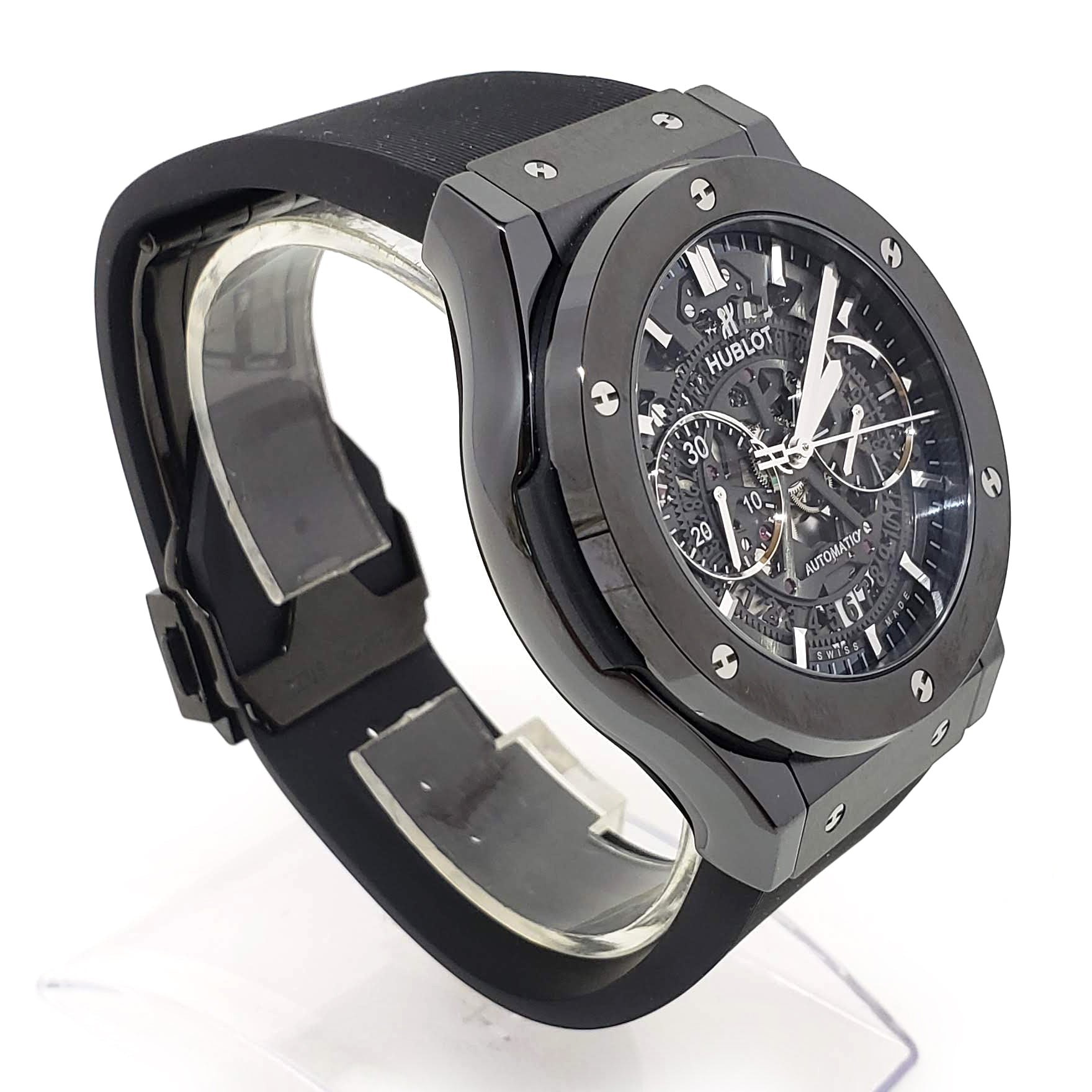 Hublot Classic Fusion Aero Chronograph Black Magic Ceramic Rubber Men's Watch