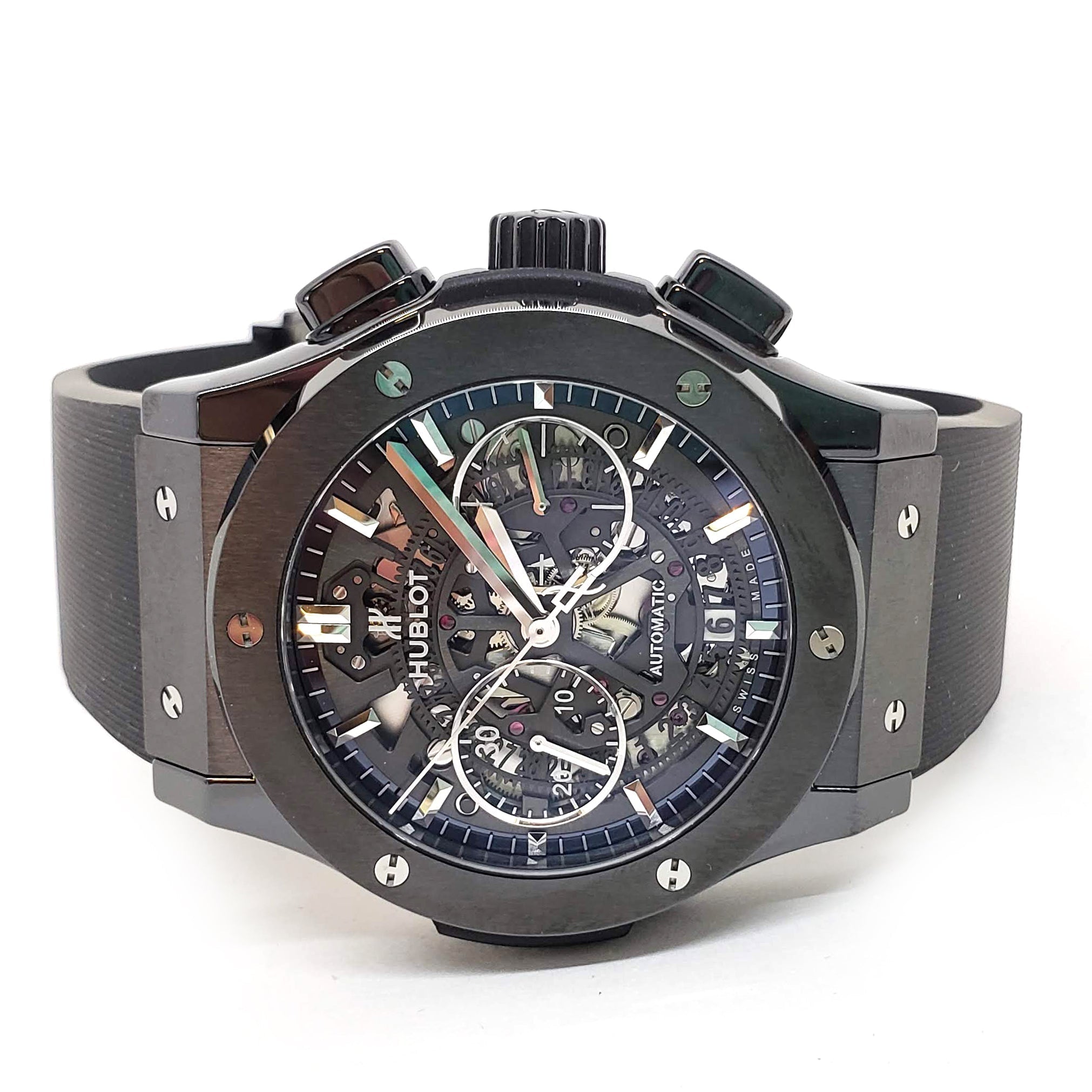 Hublot Classic Fusion Aero Chronograph Black Magic Ceramic Rubber Men's Watch
