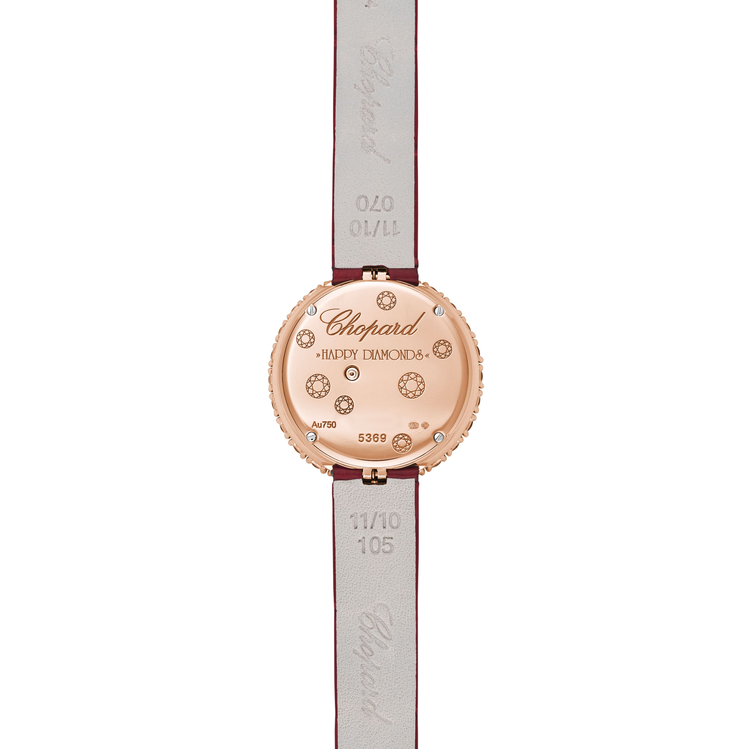 HAPPY DIAMONDS JOAILLERIE 29 MM, QUARTZ, ETHICAL ROSE GOLD, DIAMONDS 205369-5001