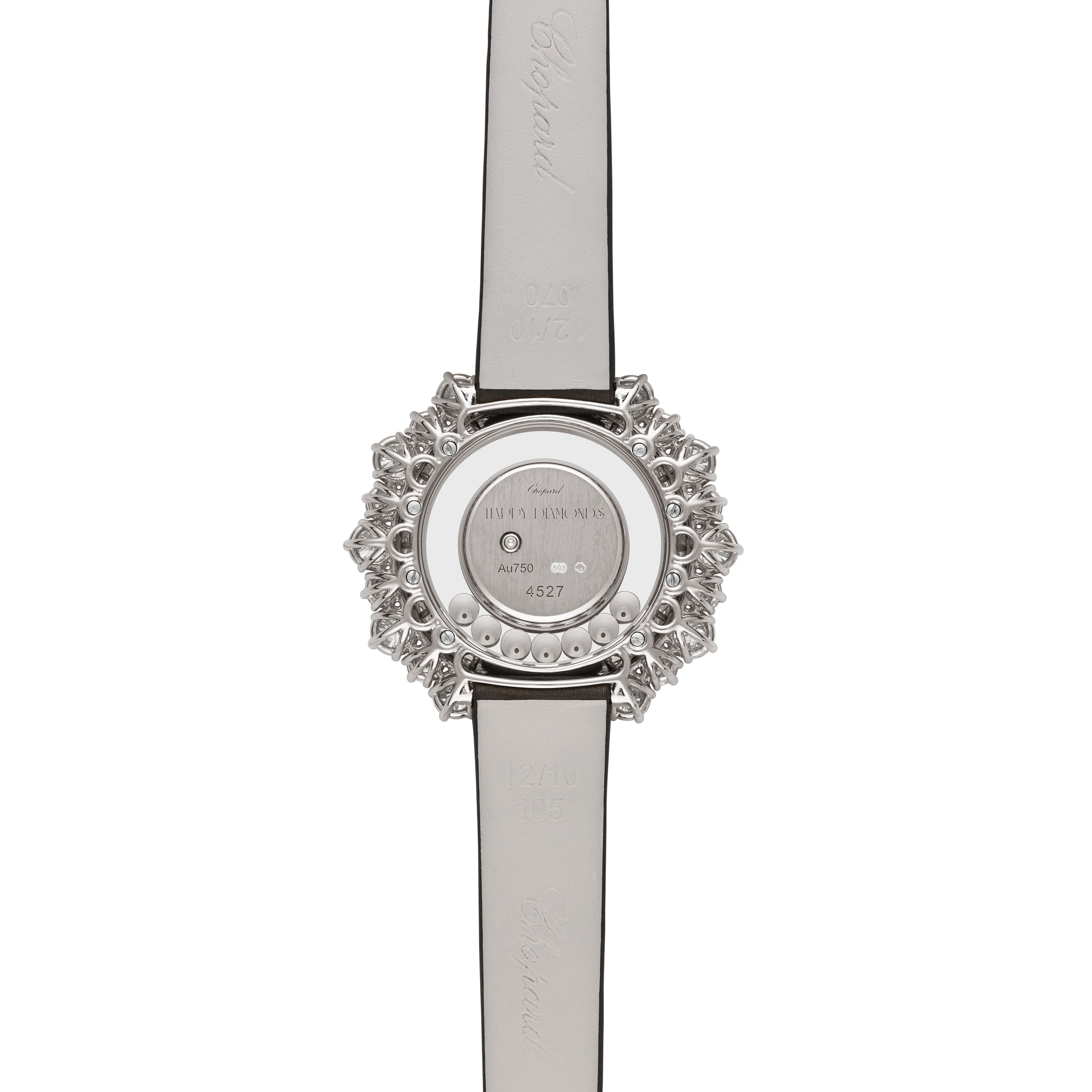 HAPPY DIAMONDS JOAILLERIE 36 MM, QUARTZ, ETHICAL WHITE GOLD, DIAMONDS 209436-1002