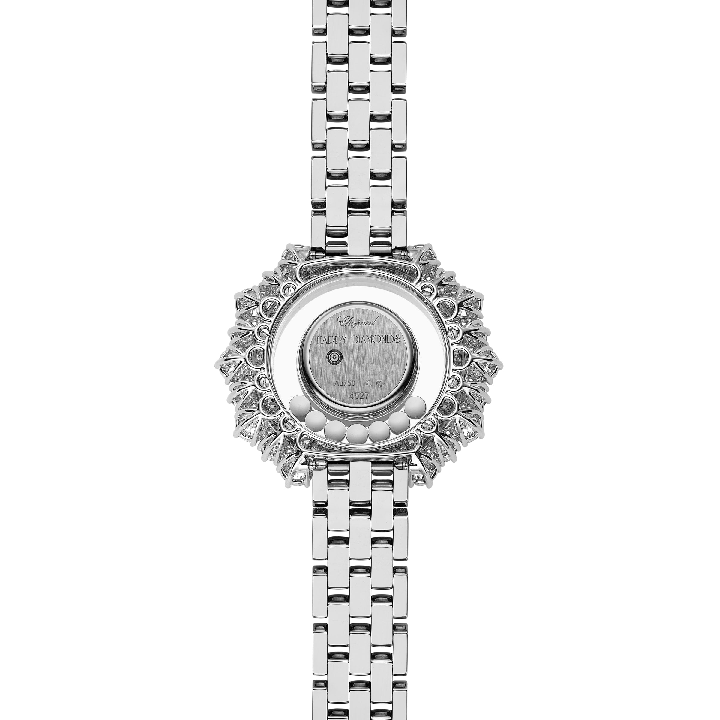 HAPPY DIAMONDS JOAILLERIE 36 MM, QUARTZ, ETHICAL WHITE GOLD, DIAMONDS 209437-1601