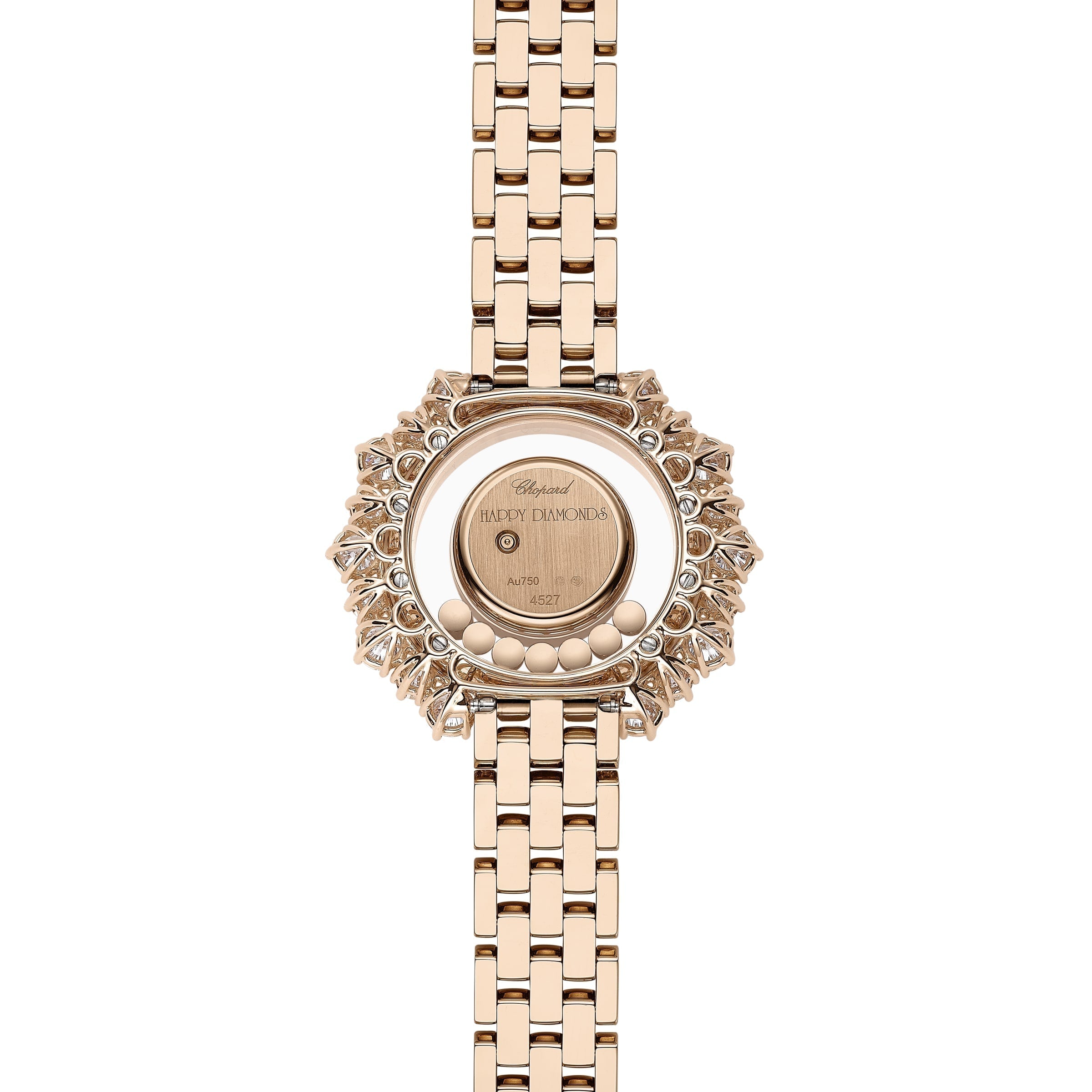 HAPPY DIAMONDS JOAILLERIE 36 MM, QUARTZ, ETHICAL ROSE GOLD, DIAMONDS 209437-5601