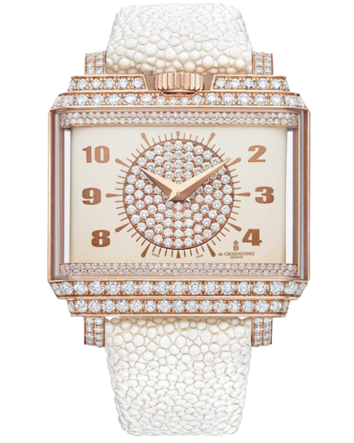 De Grisogono New Retro 18K Rose Gold & Diamonds Ladies Watch - Premium Luxury Product