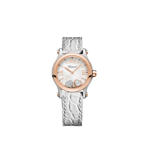 Chopard Happy Sport Stainlees steel and18K Rose Gold & Diamonds Ladies Watch - Premium Luxury Product