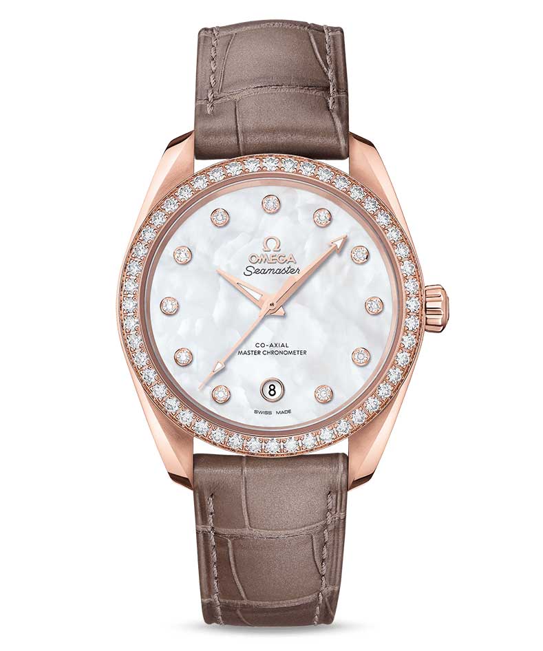 Omega Seamaster Aqua Terra Co-Axial Master 18K Sedna™ Gold &amp; Diamonds Ladies Watch - Premium Luxury Product
