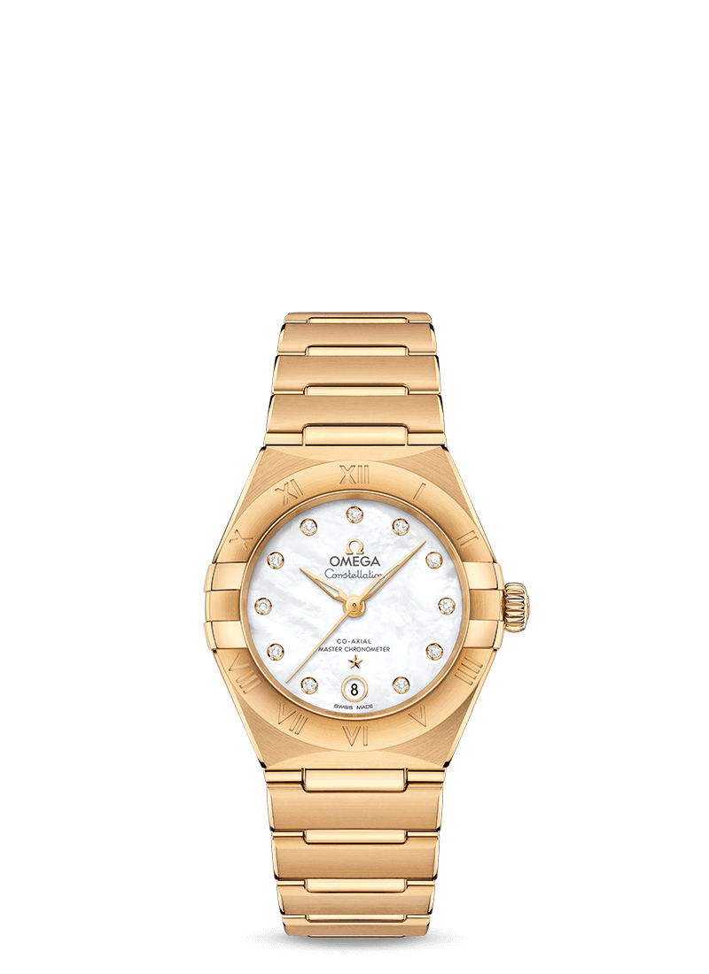 Omega Constellation Co-Axial Master Chronometer 18K Yellow Gold & Diamond Lady’s Watch - Premium Luxury Product