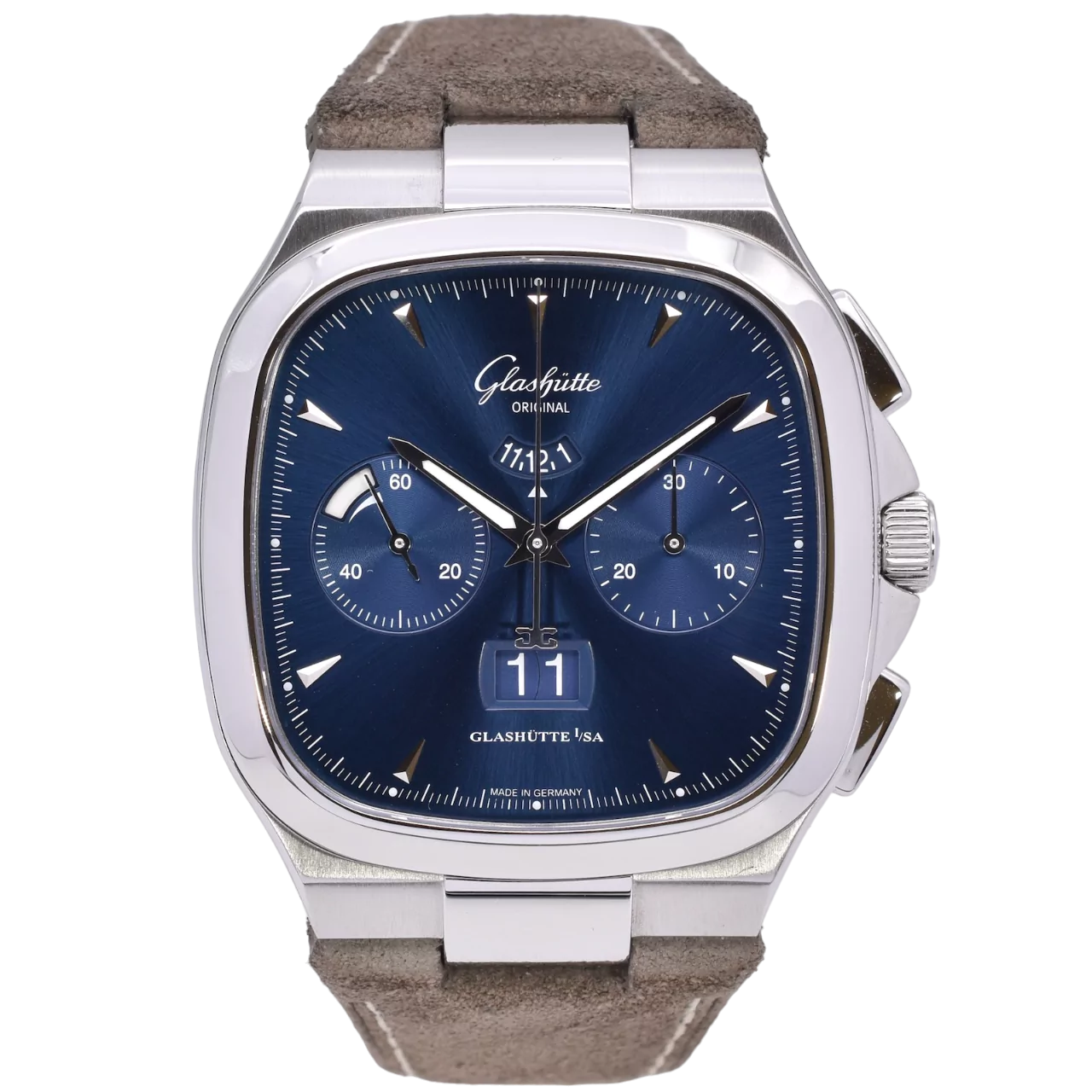 Glashutte Original Vintage Seventies Chronograph Panorama Date Stainless steel Men's Watch - Premium Luxury Product