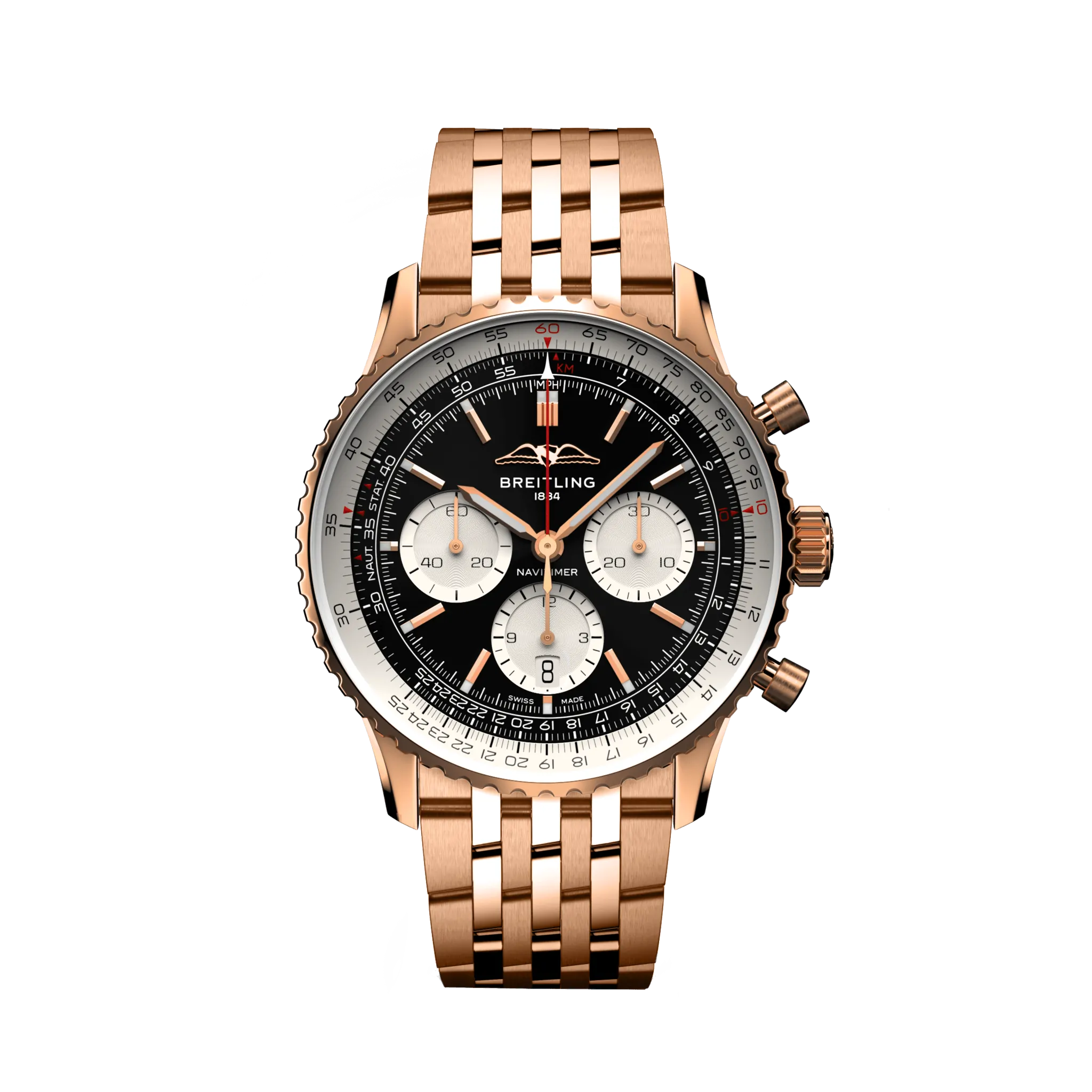 Breitling Navitimer B01 Chronograph 43 18K Red Gold Men's Watch - Premium Luxury Product