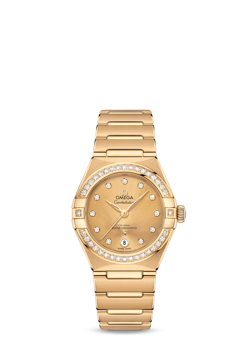 Omega Constellation Co-Axial Master Chronometer 18K Yellow Gold & Diamond Lady’s Watch - Premium Luxury Product