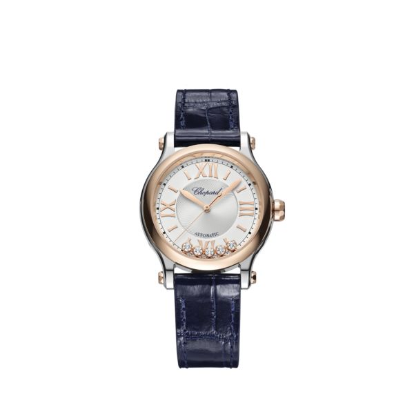 Chopard Happy Sport Stainlees steel and Ethical Rose Gold & Diamonds Ladies Watch - Premium Luxury Product