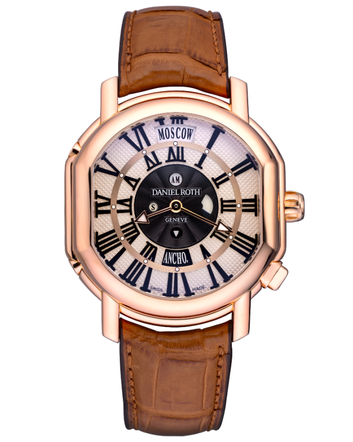 Daniel Roth Academie Metropolitan Dual Time 18K Rose Gold Men`s Watch - Premium Luxury Product