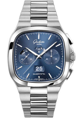 Glashutte Original Vintage Seventies Chronograph Panorama Date Stainless steel Men's Watch - Premium Luxury Product