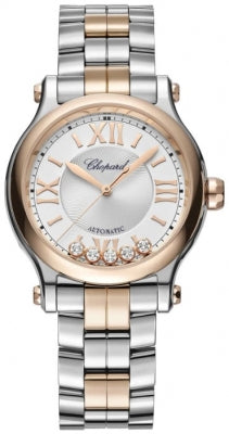 Chopard Happy Sport Stainlees steel and Ethical Rose Gold & Diamonds Ladies Watch - Premium Luxury Product