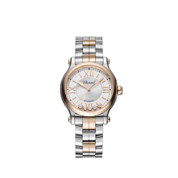 Chopard Happy Sport Stainlees steel and Ethical Rose Gold & Diamonds Ladies Watch - Premium Luxury Product