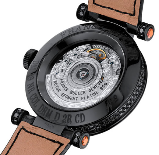 Franck Muller Ronde Double Mystery 18K White Gold PVD & Black Diamond & Sapphires Ladies Watch - Premium Luxury Product