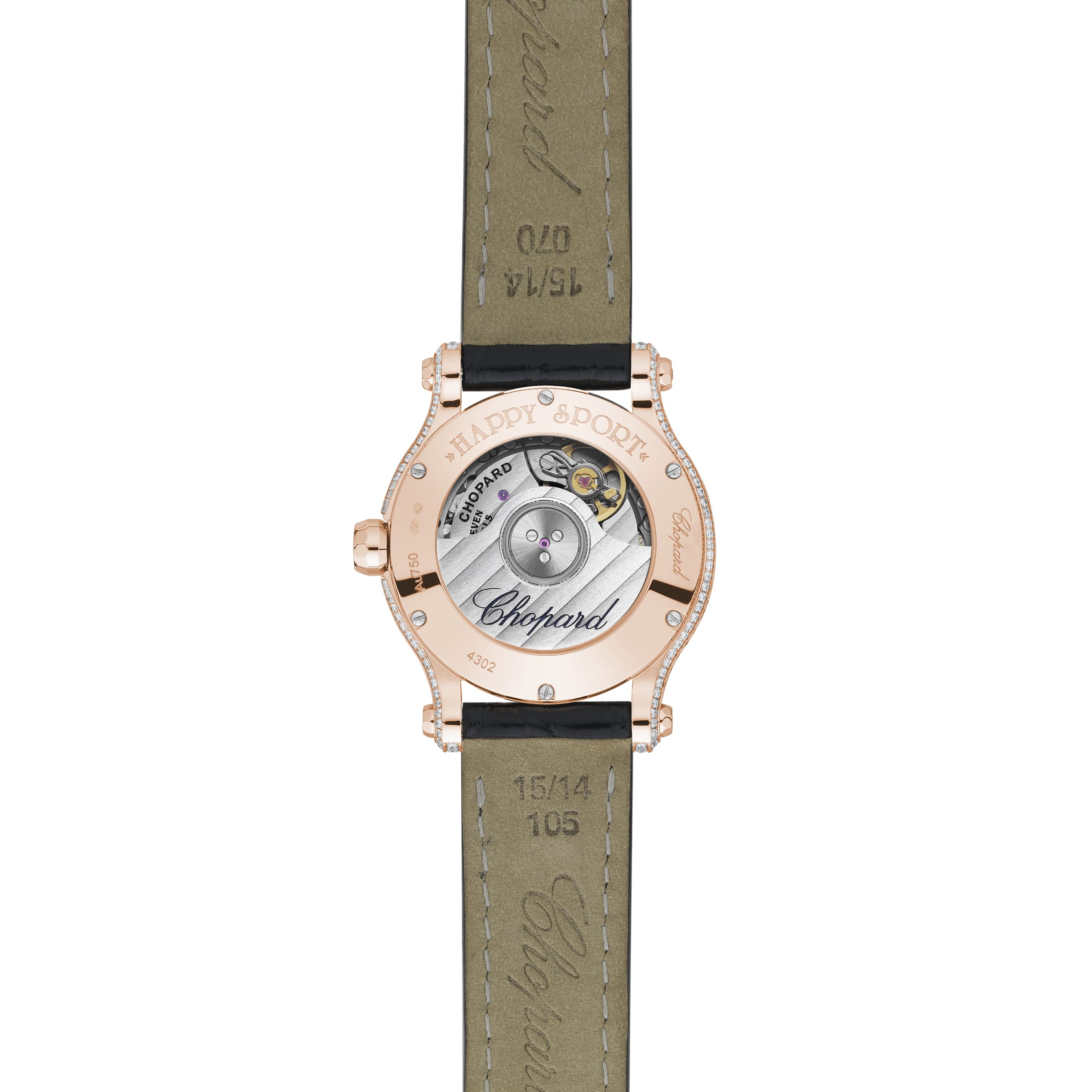 HAPPY SPORT 30 MM, AUTOMATIC, ETHICAL ROSE GOLD, DIAMONDS 274302-5003