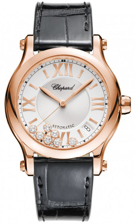 Chopard Happy Sport Diamonds, 18K Rose Gold Ladies Watch - Premium Luxury Product