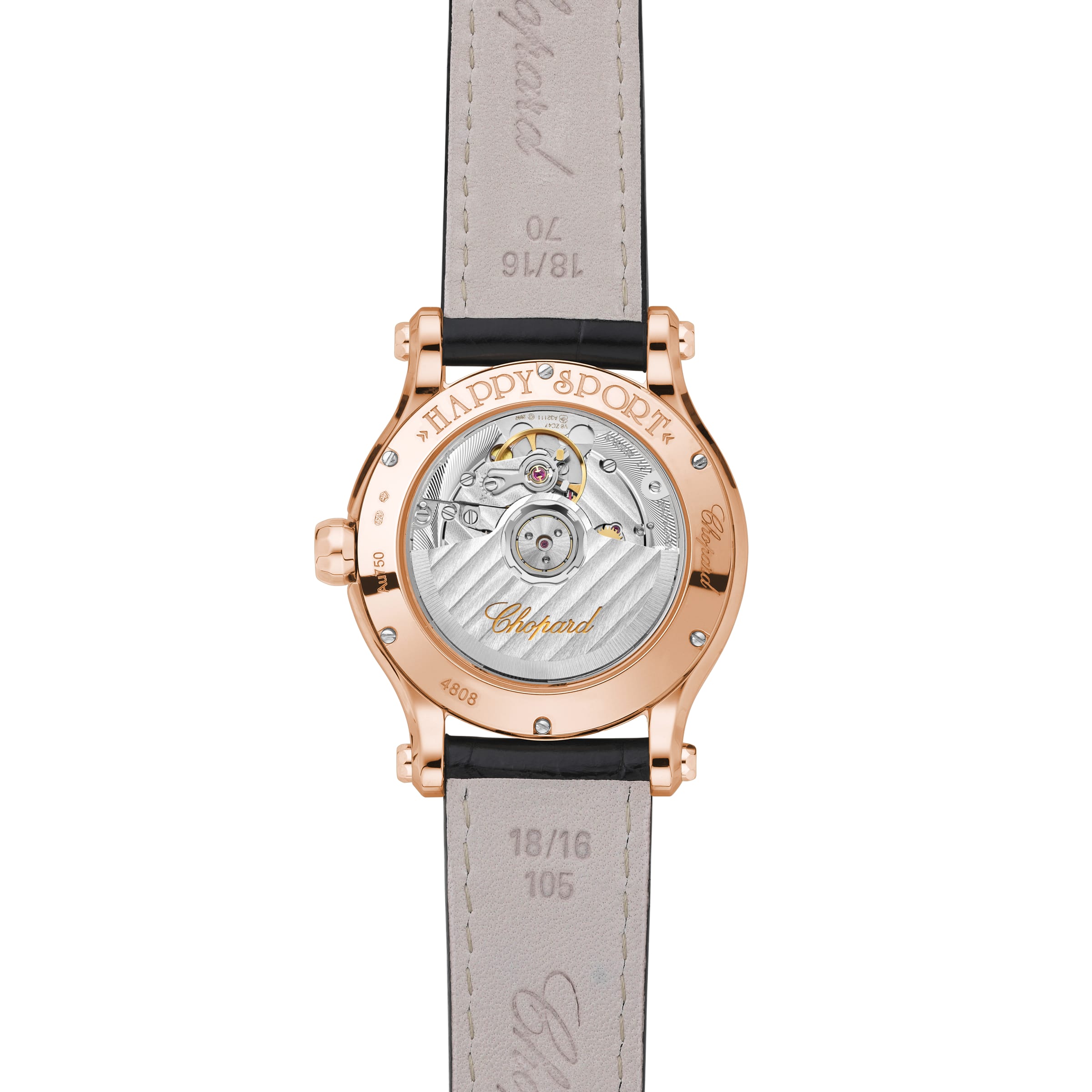 HAPPY SPORT 36 MM, AUTOMATIC, ETHICAL ROSE GOLD, DIAMONDS 274808-5006
