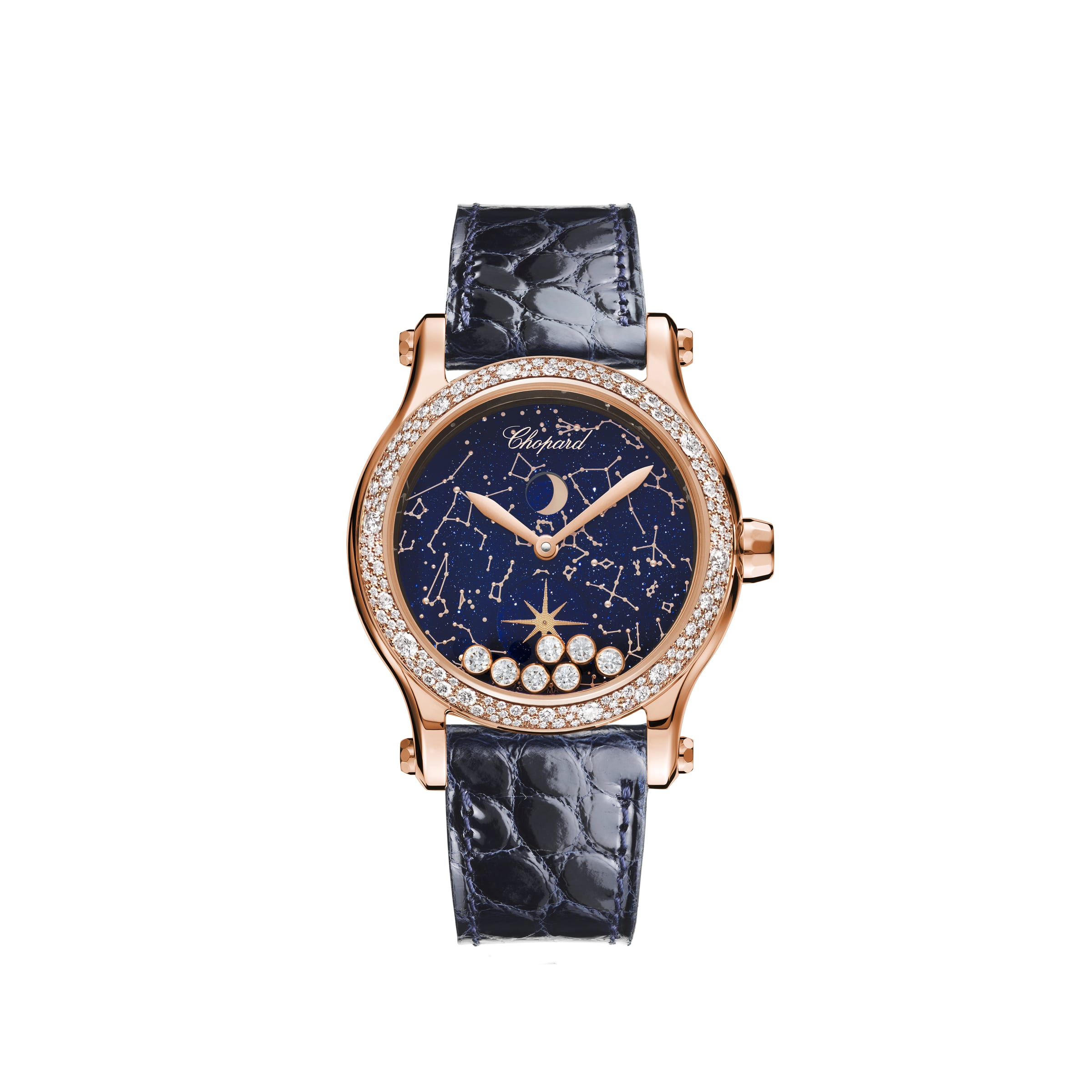 HAPPY MOON 36 MM, AUTOMATIC, ETHICAL ROSE GOLD, DIAMONDS 274894-5001
