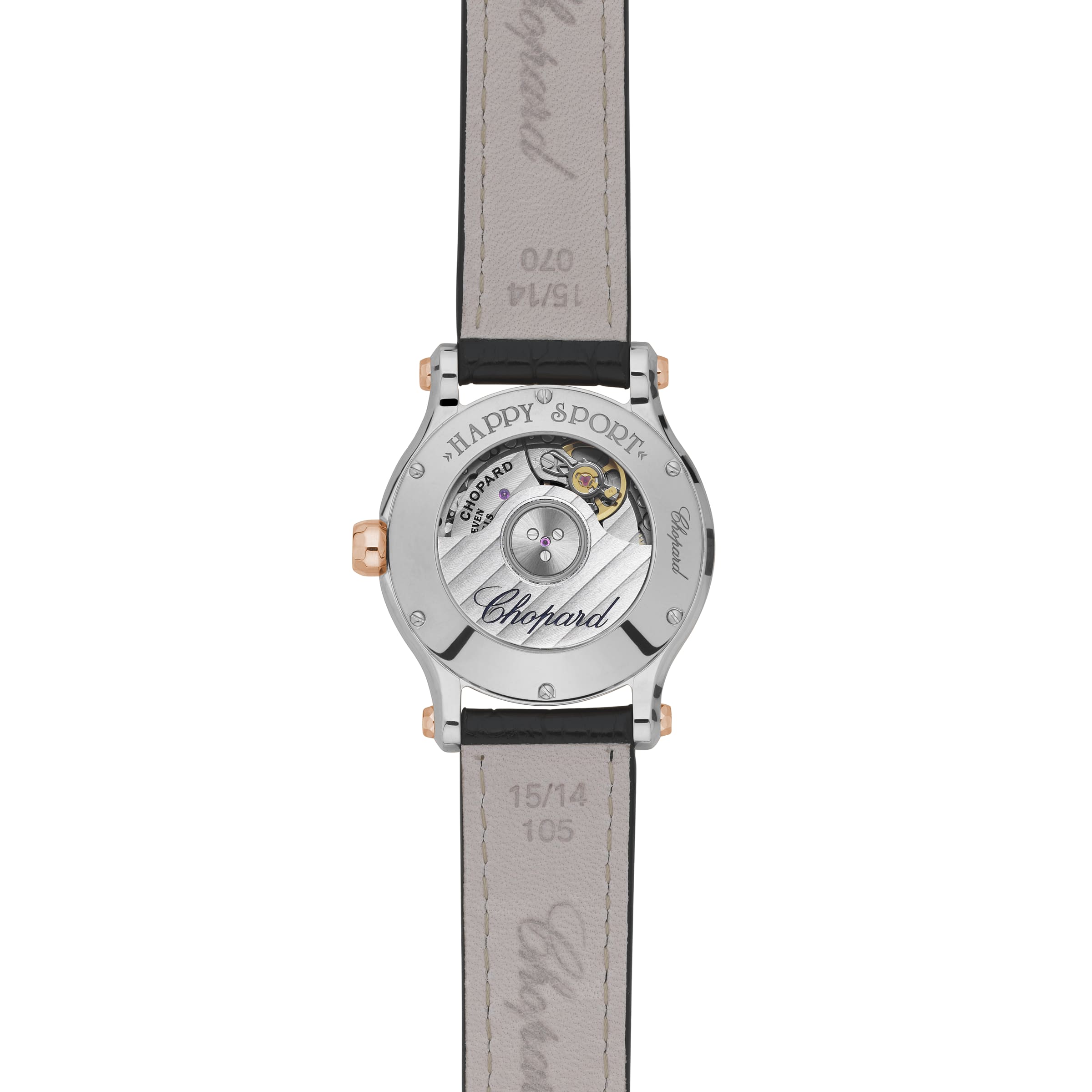 HAPPY SPORT 30 MM, AUTOMATIC, ETHICAL ROSE GOLD, LUCENT STEEL™, DIAMONDS 278573-6015