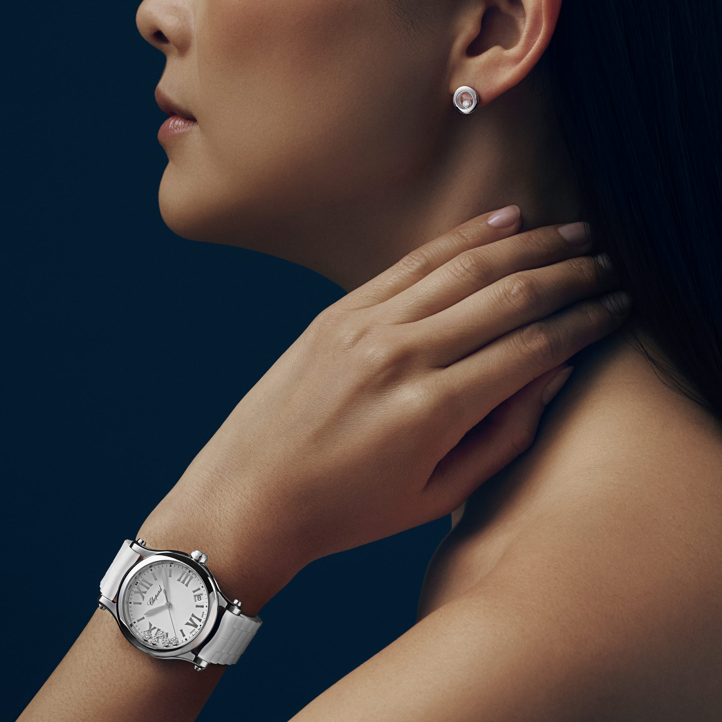 HAPPY SPORT 36 MM, QUARTZ, LUCENT STEEL™, DIAMONDS 278582-3001