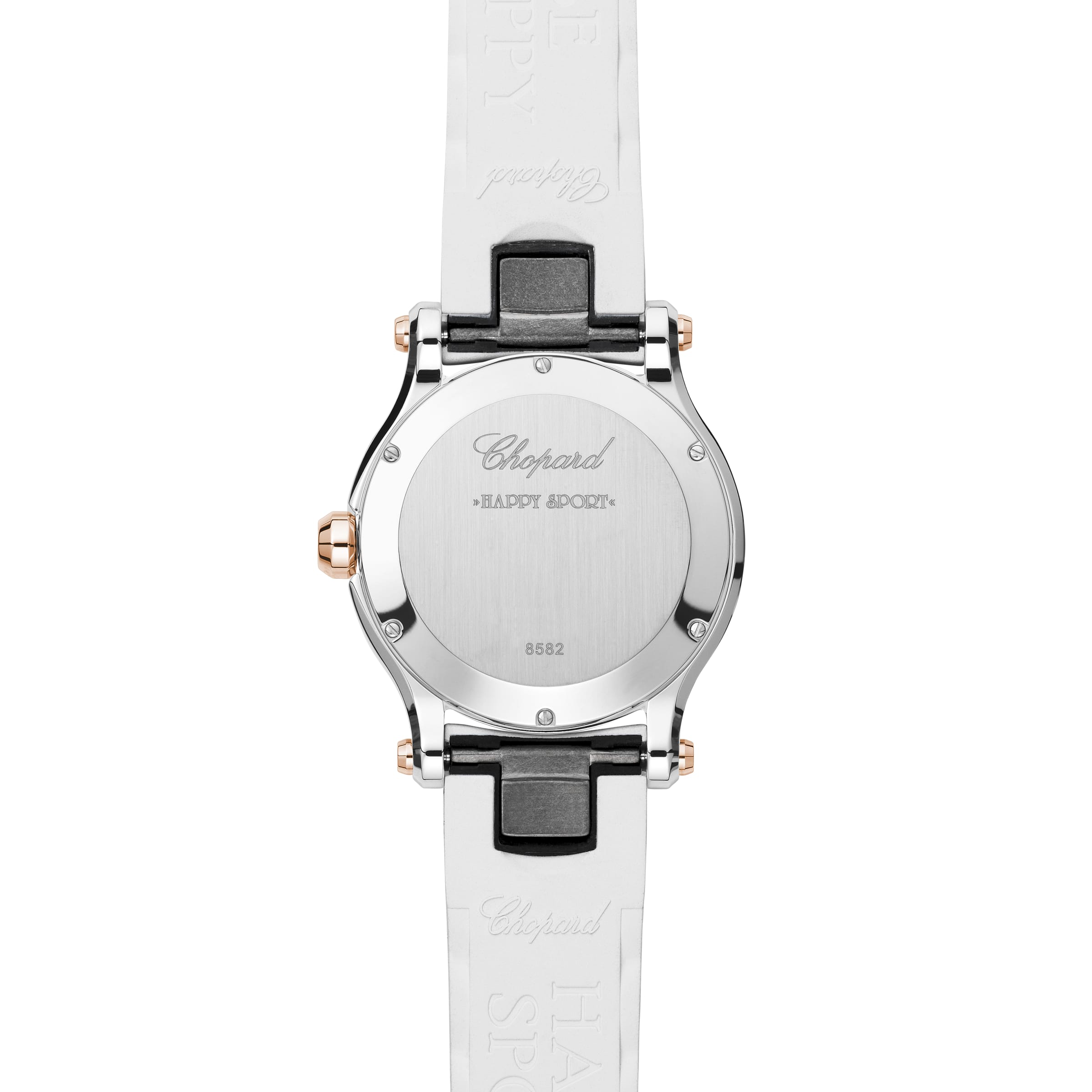 HAPPY SPORT 36 MM, QUARTZ, ETHICAL ROSE GOLD, LUCENT STEEL™, DIAMONDS 278582-6001