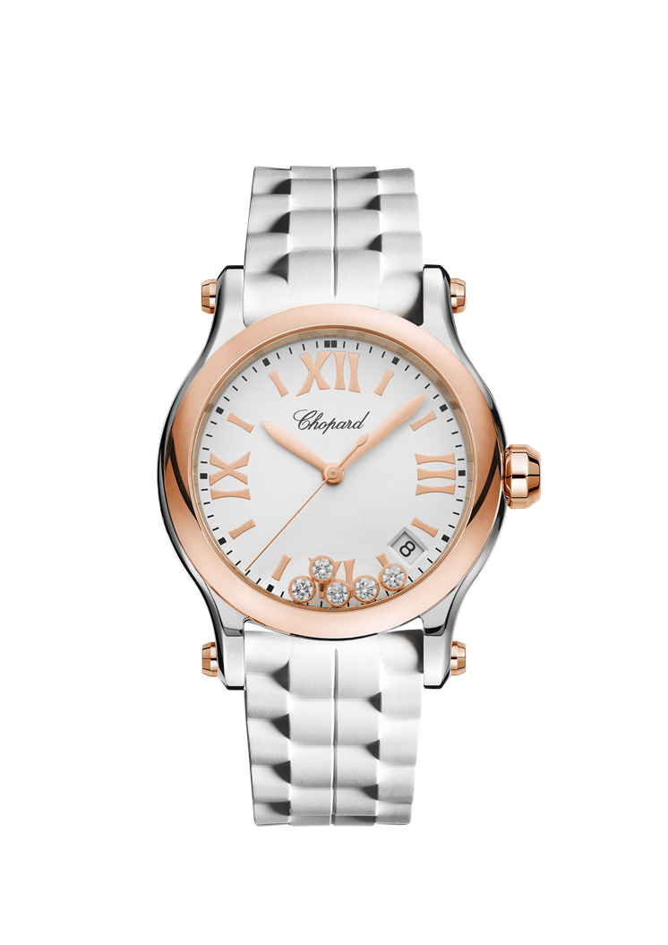 Chopard Happy Sport 18K Rose Gold, Stainless Steel &amp; Diamonds Ladies Watch - Premium Luxury Product