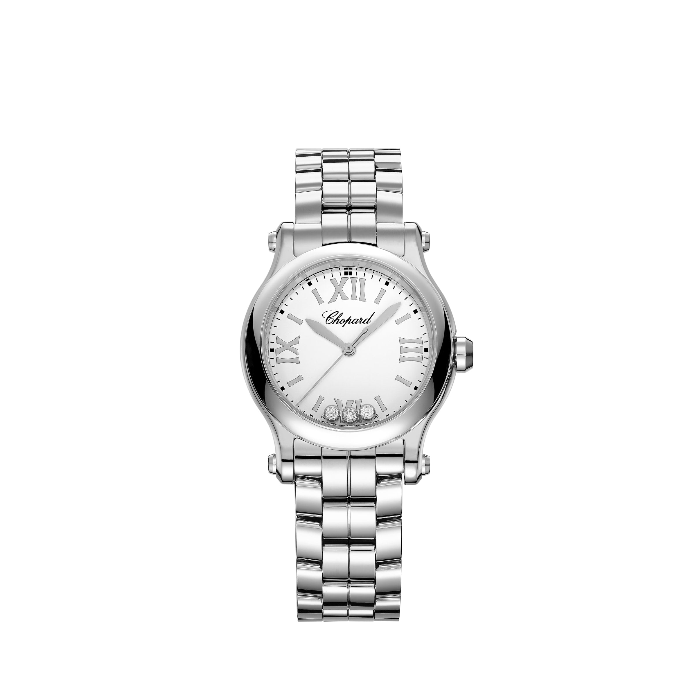 HAPPY SPORT 30 MM, QUARTZ, LUCENT STEEL™, DIAMONDS 278590-3002