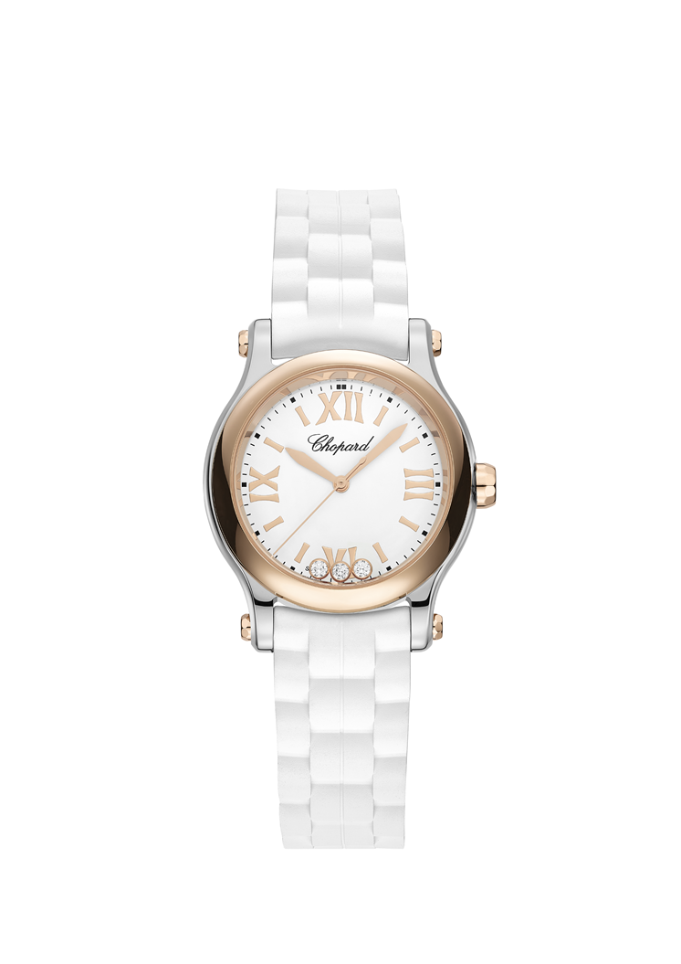 Chopard Happy Sport Stainless Steel and Ethical Rose Gold & Diamonds Ladies Watch - Premium Luxury Product