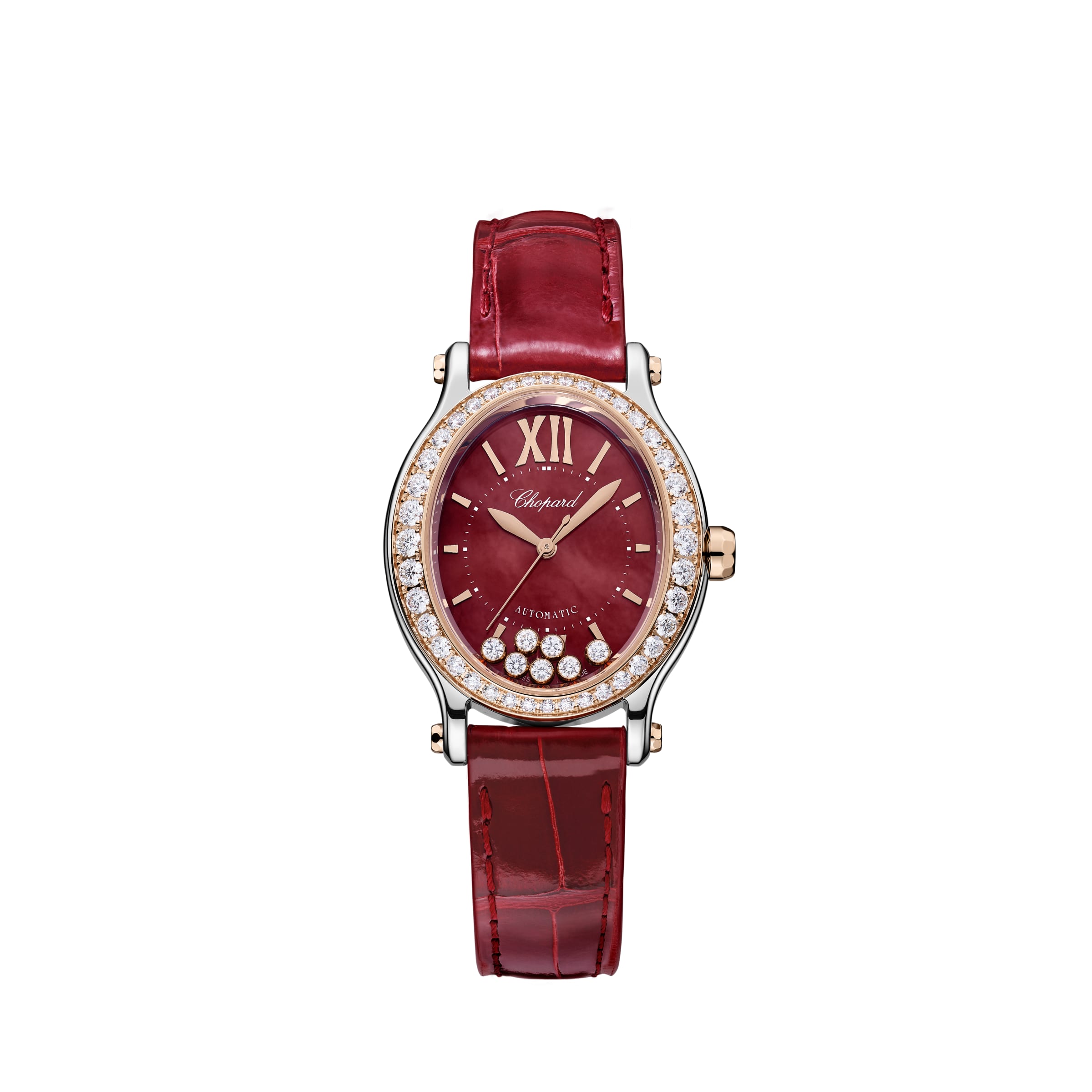 HAPPY SPORT 29 X 31 MM, AUTOMATIC, ETHICAL ROSE GOLD, LUCENT STEEL™, DIAMONDS 278602-6005