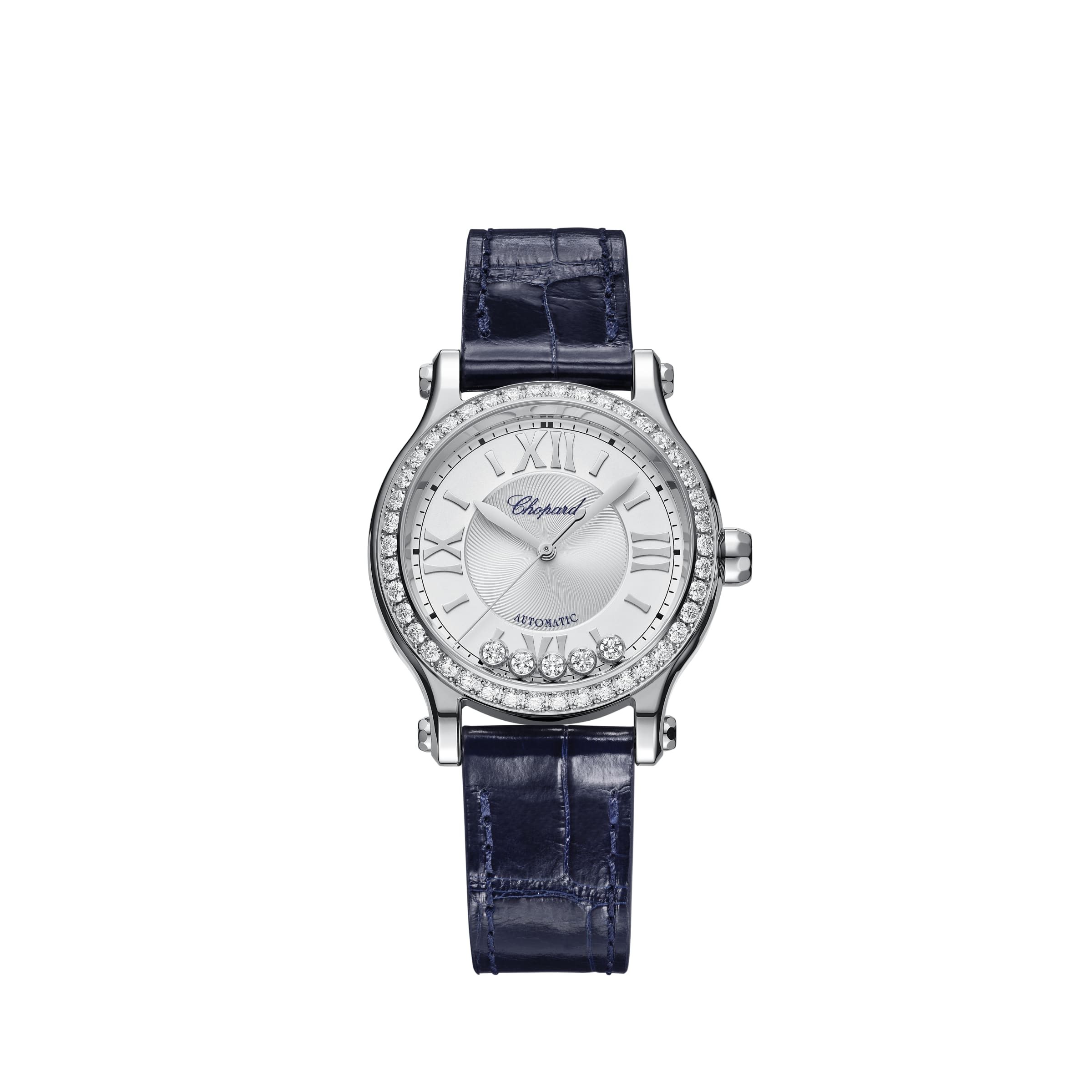 HAPPY SPORT 33 MM, AUTOMATIC, LUCENT STEEL™, DIAMONDS 278608-3003