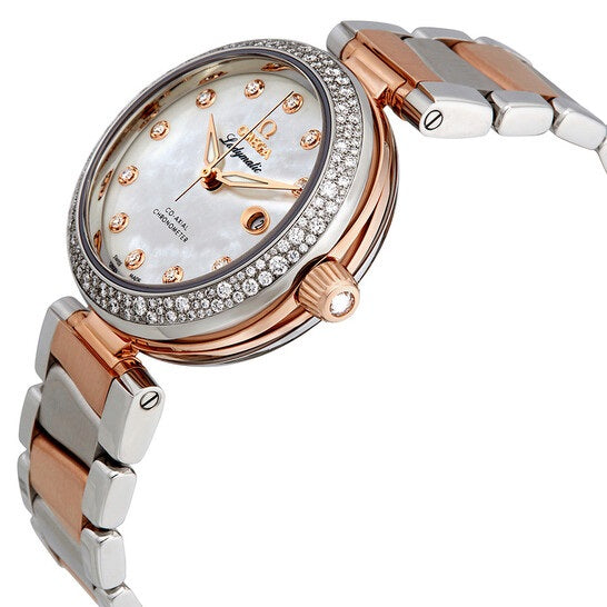 Omega De Ville Co-Axial Master Chronometer Stainless Steel & 18K Sedna™ Gold & Diamonds Lady's Watch - Premium Luxury Product