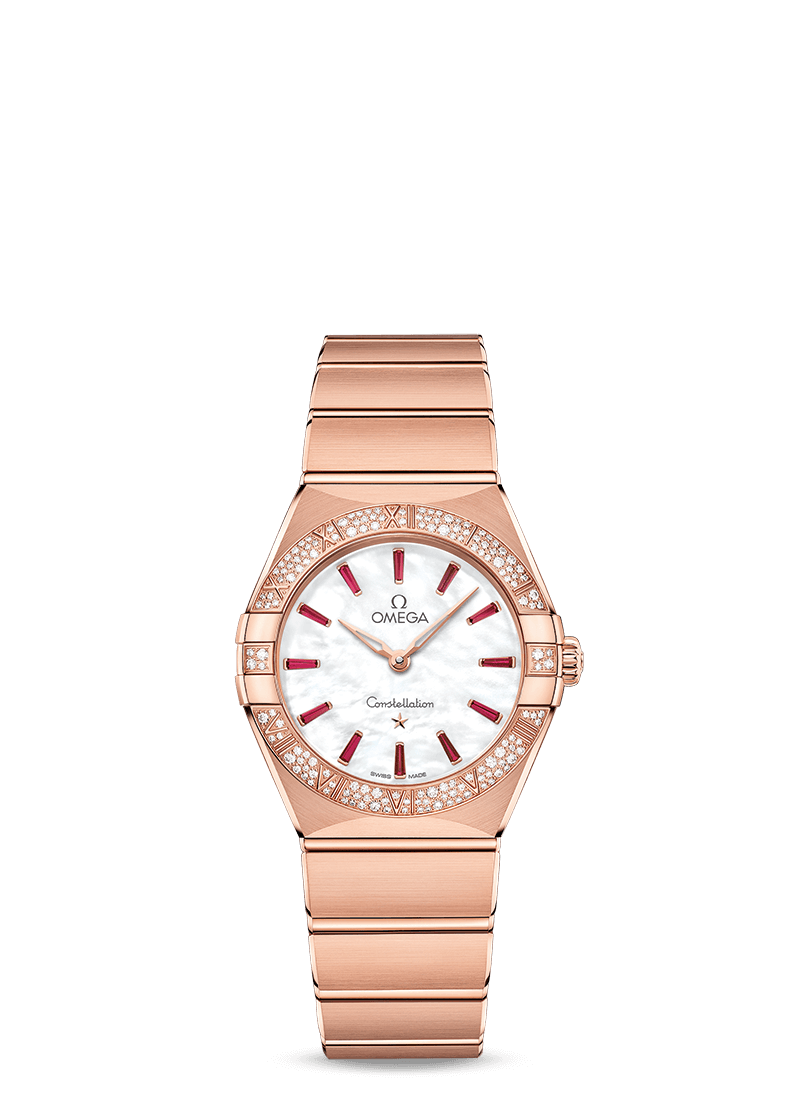 Omega Constellation Quartz 18K Sedna™ Gold & Diamonds & Rubies Lady’s Watch - Premium Luxury Product