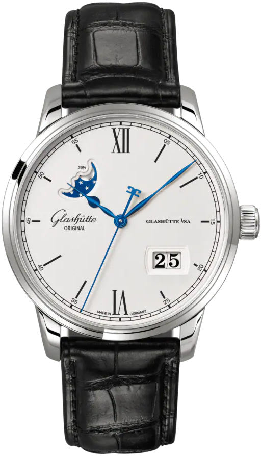 Glashutte Original Senator Excellence Panorama Date Moon Phase Stainless steel Men's Watch - Premium Luxury Product