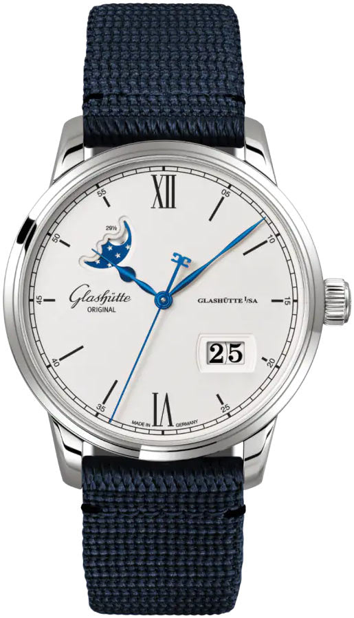 Glashutte Original Senator Excellence Panorama Date Moon Phase Stainless steel Men's Watch - Premium Luxury Product