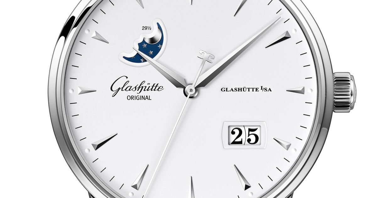 Glashutte Original Senator Excellence Panorama Date Moon Phase Stainless steel Men's Watch - Premium Luxury Product